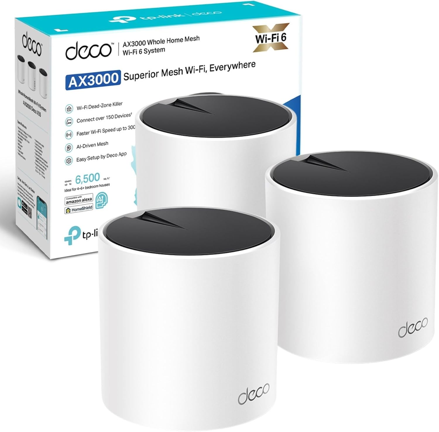 TP-Link Deco X55 mesh Wi-Fi system in white